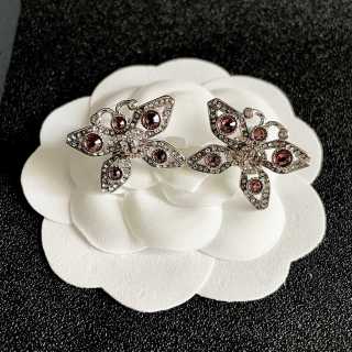 Chanel Crystal Bow Statement Earrings