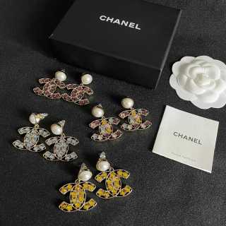 Chanel Signature Pearl Crystal CC Drop Earrings