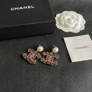 Chanel Signature Pearl Crystal CC Drop Earrings