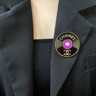 Chanel Art Deco Purple Gem Brooch