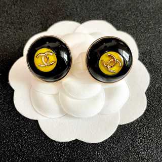 Chanel Timeless Round Signature Stud Earrings