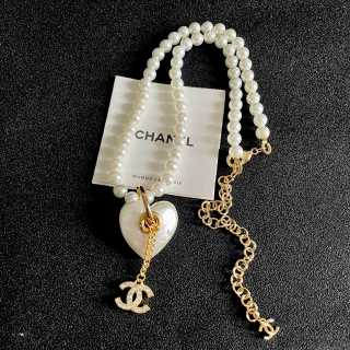 Chanel Romantic Pearl Heart Charm Necklace
