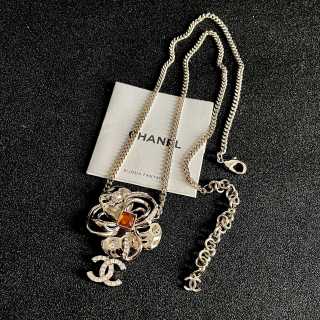 Chanel Vintage Crystal Charm Pendant Necklace