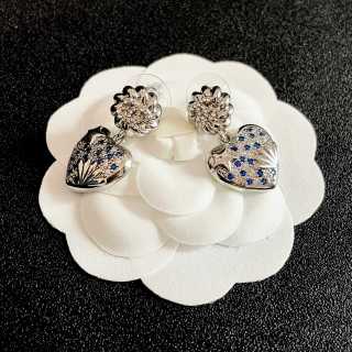 Chanel Sparkling Heart Blossom Earrings