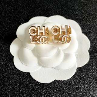 Chanel Vintage Letter Logo Stud Earrings
