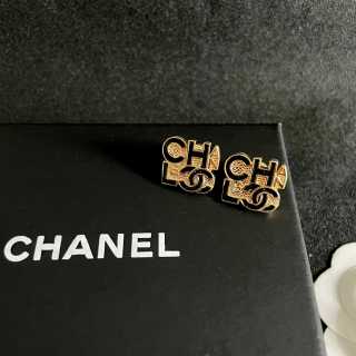 Chanel Vintage Letter Logo Stud Earrings