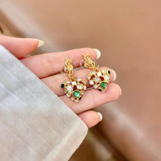 YSL Jardin Éclat Floral Crystal Earrings