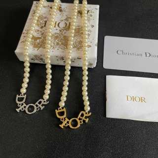 Dior Seraphina Pearl Letter Choker Necklace
