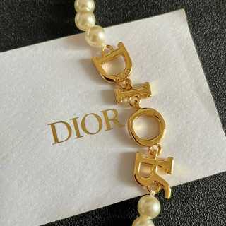 Dior Seraphina Pearl Letter Choker Necklace