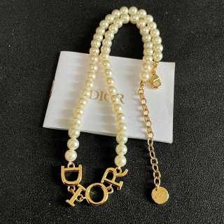 Dior Seraphina Pearl Letter Choker Necklace