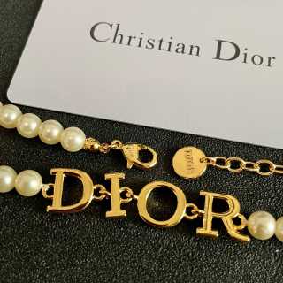 Dior Seraphina Pearl Letter Choker Necklace