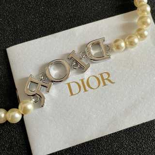 Dior Seraphina Pearl Letter Choker Necklace