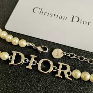 Dior Seraphina Pearl Letter Choker Necklace