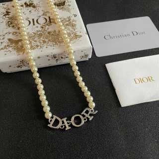 Dior Seraphina Pearl Letter Choker Necklace