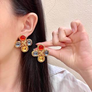 YSL Lumière Gemstone Cluster Earrings
