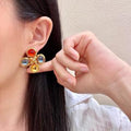 YSL Lumière Gemstone Cluster Earrings