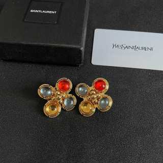 YSL Lumière Gemstone Cluster Earrings