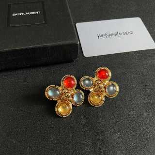 YSL Lumière Gemstone Cluster Earrings