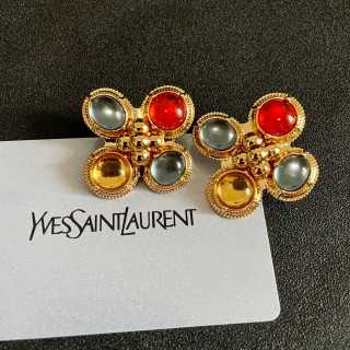 YSL Lumière Gemstone Cluster Earrings