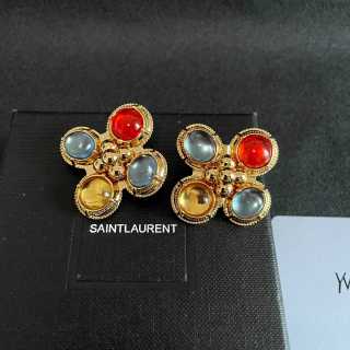 YSL Lumière Gemstone Cluster Earrings