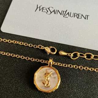 YSL Monogram Medallion Chain Necklace