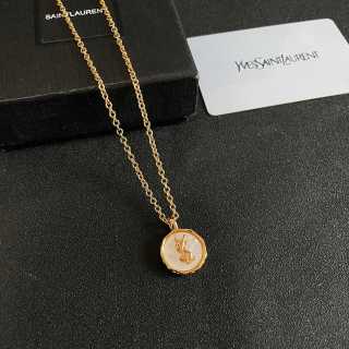 YSL Monogram Medallion Chain Necklace
