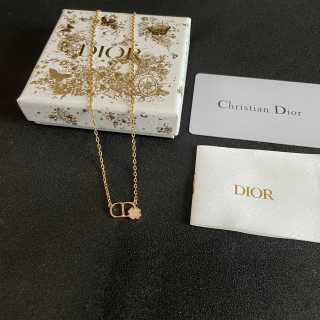 Dior Livia CD Floral Link Pendant Necklace