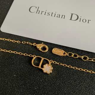 Dior Livia CD Floral Link Pendant Necklace