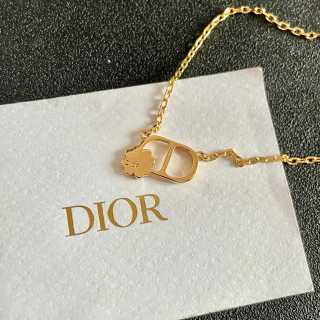 Dior Livia CD Floral Link Pendant Necklace