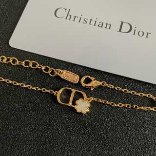 Dior Livia CD Floral Link Chain Bracelet