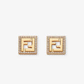 Fendi Bellara FF Pavé Square Stud Earrings