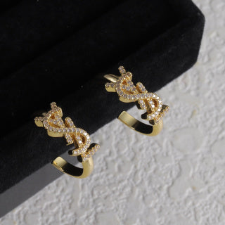 YSL Crystal Cassandre Butterfly Stud Earrings