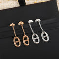Hermès Chaine d’Ancre Oval Drop Link Earrings
