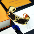 Louis Vuitton Floral Monogram Leather Cuff Bracelet