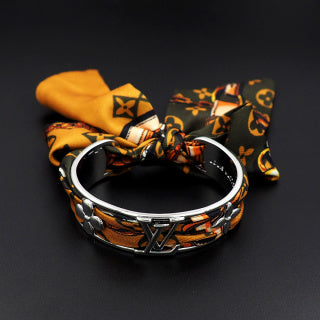 Louis Vuitton Monogram Silk Charm Cuff Bracelet