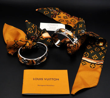 Louis Vuitton Monogram Silk Charm Cuff Bracelet