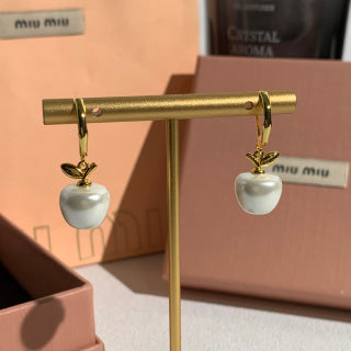 Chanel Organic Pearl Drop Hoop Earrings