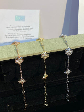 Louis Vuitton Crystal Bloom Medallion Charm Bracelet