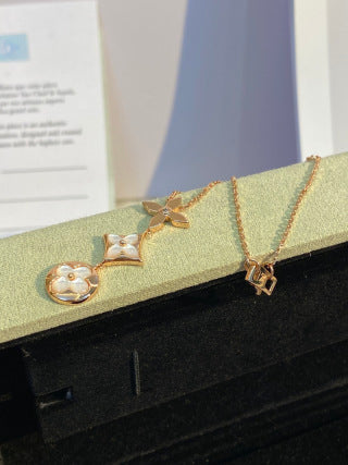 Louis Vuitton Blossom Drop Pearl Chain Necklace