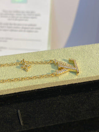 Louis Vuitton Diamond Letter Pendant Necklace