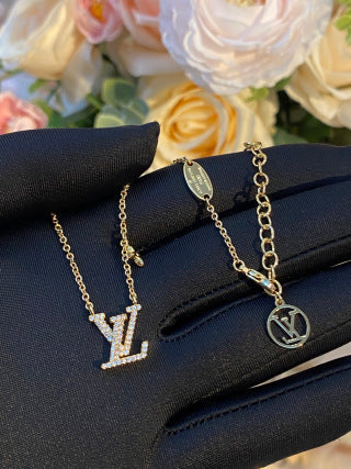 Louis Vuitton Diamond Letter Pendant Necklace