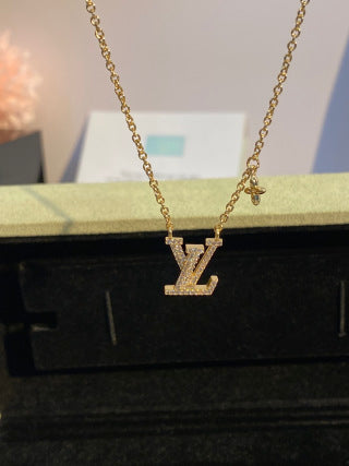Louis Vuitton Diamond Letter Pendant Necklace