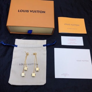 Louis Vuitton Mini Lock Chain Drop Stud Earrings