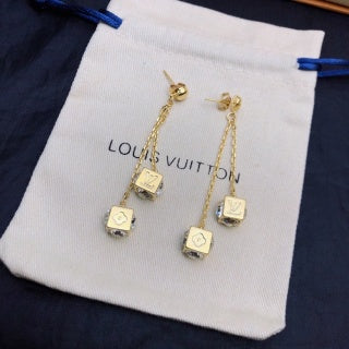 Louis Vuitton Mini Lock Chain Drop Stud Earrings