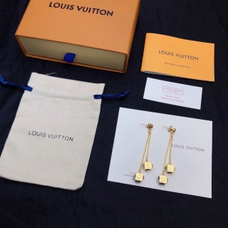 Louis Vuitton Mini Lock Chain Drop Stud Earrings