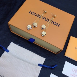 Louis Vuitton Mini Lock Chain Drop Stud Earrings