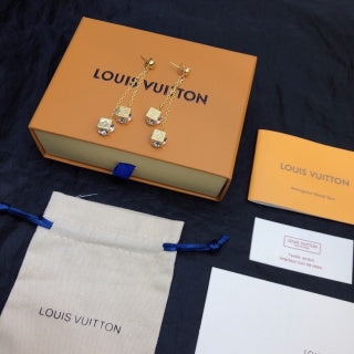 Louis Vuitton Mini Lock Chain Drop Stud Earrings