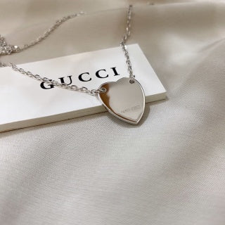 Gucci GG Mini Shield Pendant Silver Chain Necklace
