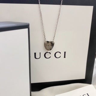 Gucci GG Mini Shield Pendant Silver Chain Necklace