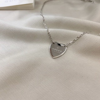 Gucci GG Mini Shield Pendant Silver Chain Necklace